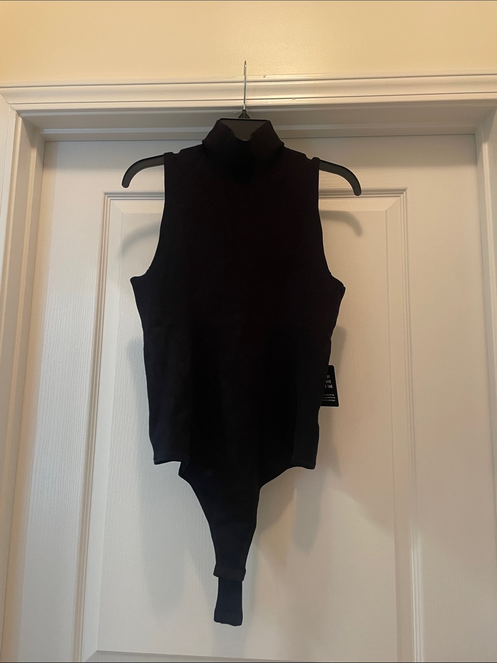 Express Sleeveless Mock Neck Black Bodysuit